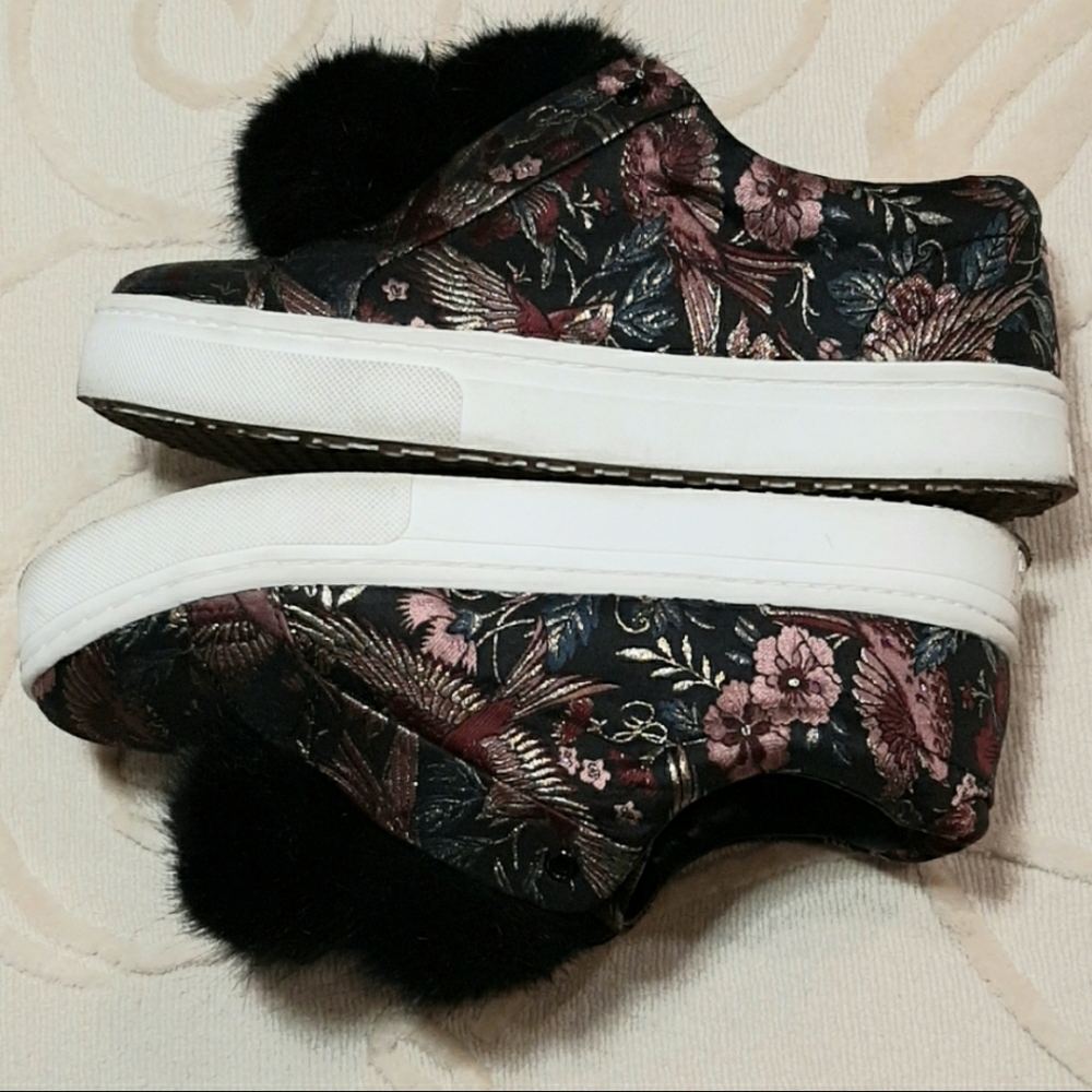 Sam Edelman Leya floral pom pom sneakers